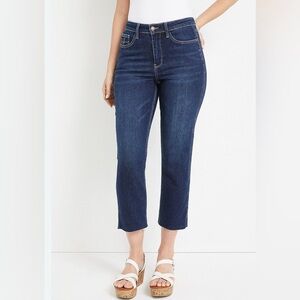 Judy Blue Dark Wash Cropped Straight high rise‎ Jeans. Women size 13/31